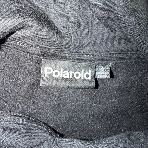Polaroid Hoodie Black Capture and Remember Land Camera Sweatshirt Size Small - Picture 3 of 3